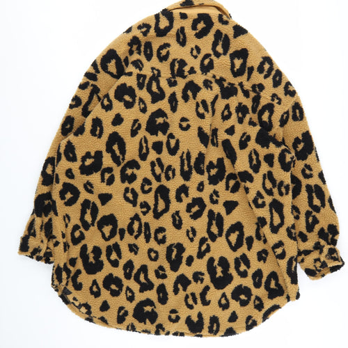 Next Girls Brown Leopard Print Fleece Shirt Jacket 16 Years