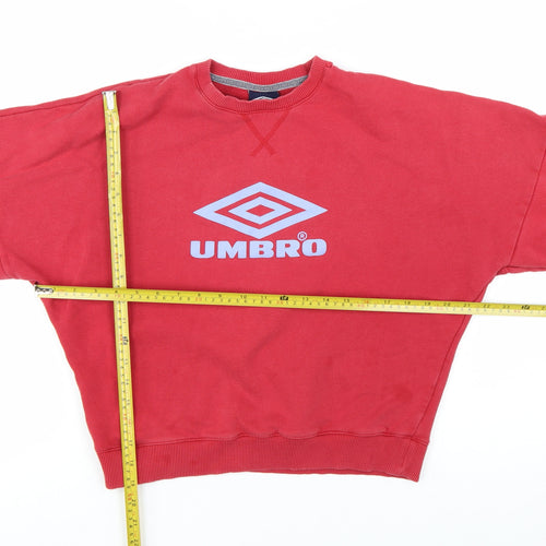 Umbro Womens Red XS Pullover Crew Neck Cotton Sweatshirt