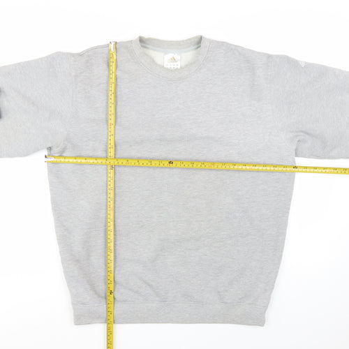 Adidas Men’s Grey Pullover Sweatshirt L Regular Fit Crew Neck
