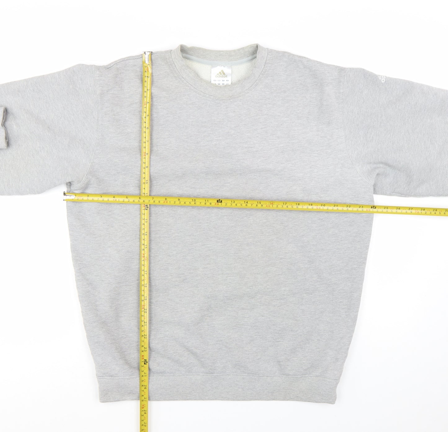 Adidas Men’s Grey Pullover Sweatshirt L Regular Fit Crew Neck