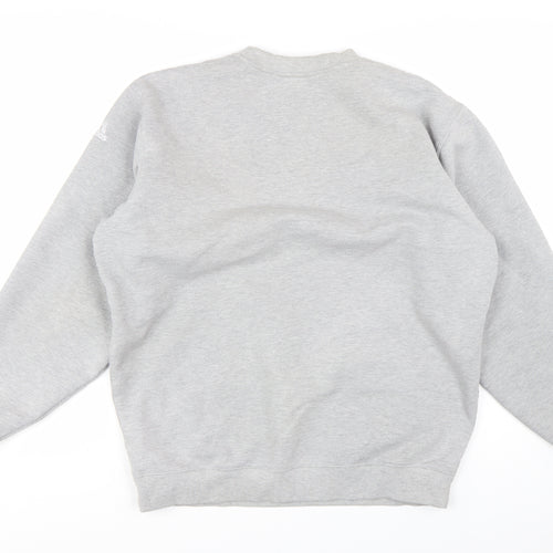 Adidas Men’s Grey Pullover Sweatshirt L Regular Fit Crew Neck