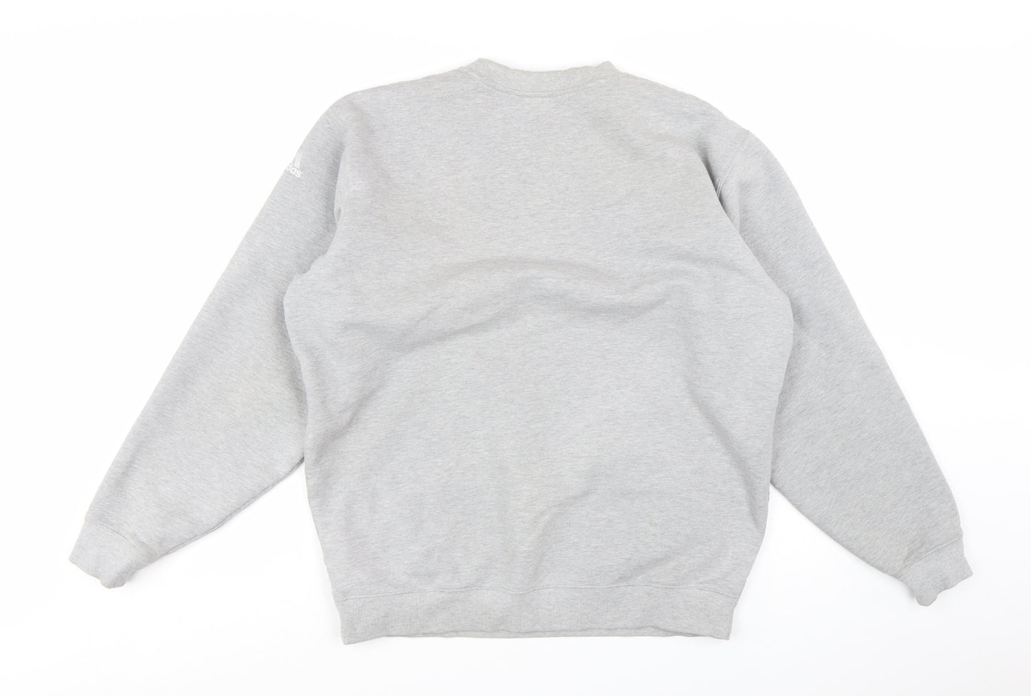 Adidas Men’s Grey Pullover Sweatshirt L Regular Fit Crew Neck