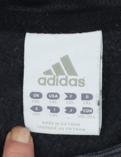 Adidas Men's Black 2XL Pullover Hoodie Fleece Sportswear