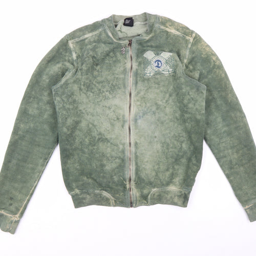 Diesel Men’s Green Full Zip Cotton Sweatshirt Size M