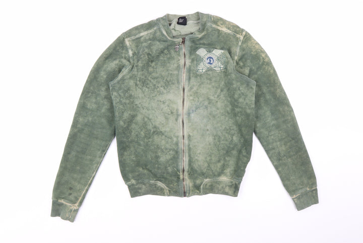 Diesel Men’s Green Full Zip Cotton Sweatshirt Size M