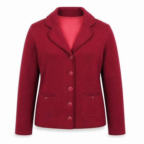 East Women Red Wool Blend Single-Breasted Blazer Size 16