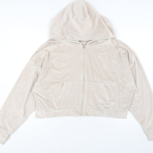 Boux Avenue Women’s Beige Velour Full Zip Hoodie UK 18