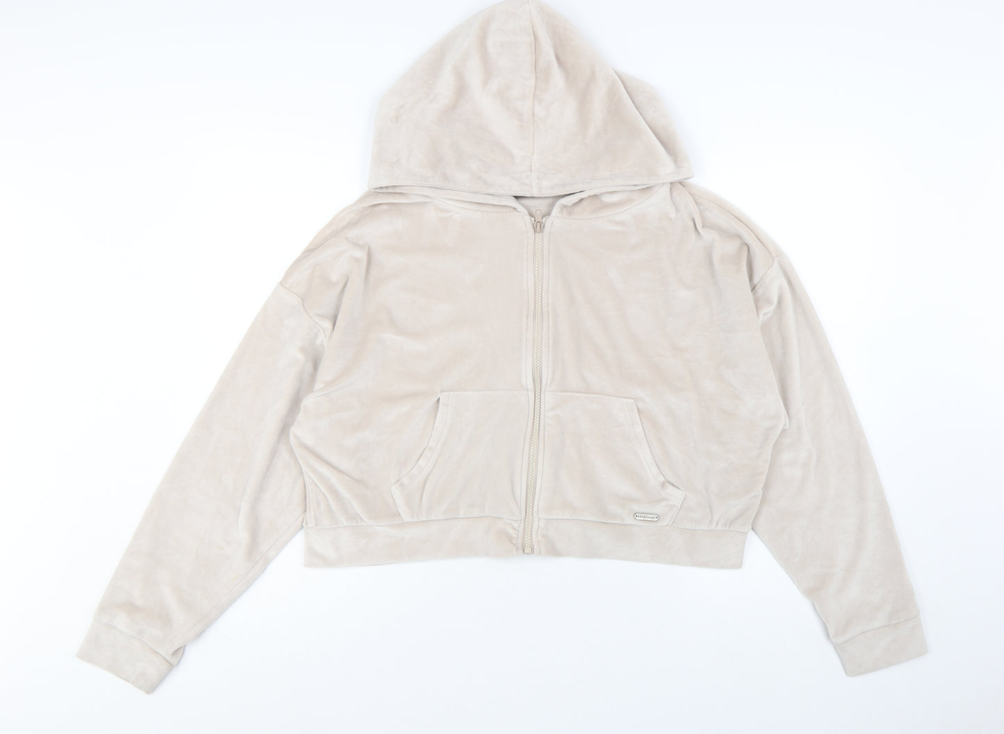 Boux Avenue Women’s Beige Velour Full Zip Hoodie UK 18