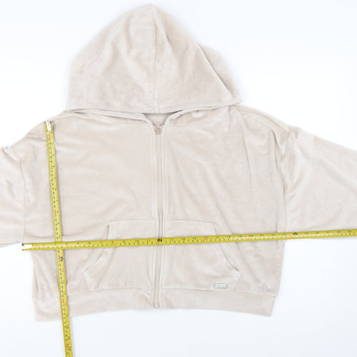 Boux Avenue Women’s Beige Velour Full Zip Hoodie UK 18