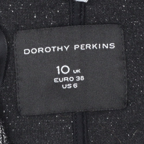 Dorothy Perkins Women Grey Herringbone Tweed Shawl Blazer UK 10