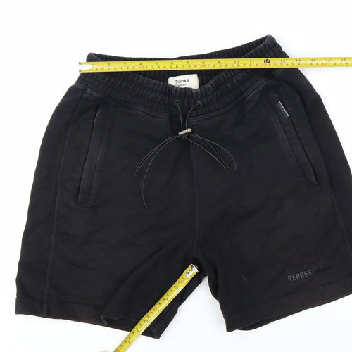 Represent Mens Black Sweat Shorts S Elastic Waist Casual