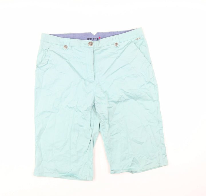 Marks and Spencer Women’s Green Bermuda Shorts Size 16 Stretch Cotton