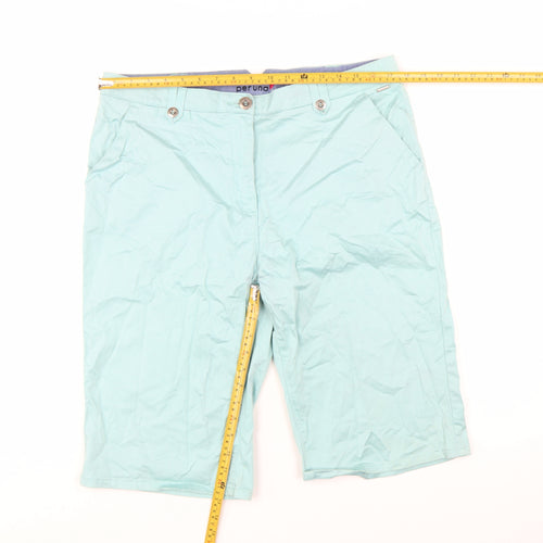 Marks and Spencer Women’s Green Bermuda Shorts Size 16 Stretch Cotton