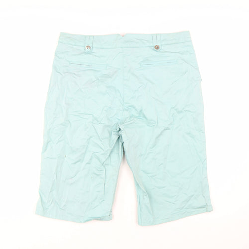 Marks and Spencer Women’s Green Bermuda Shorts Size 16 Stretch Cotton