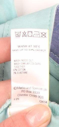 Marks and Spencer Women’s Green Bermuda Shorts Size 16 Stretch Cotton