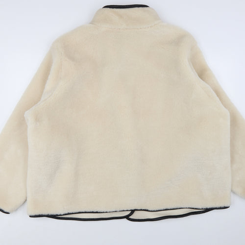 H&M Women’s Ivory Faux Fur Jacket Size 18 Classic Mid-Length