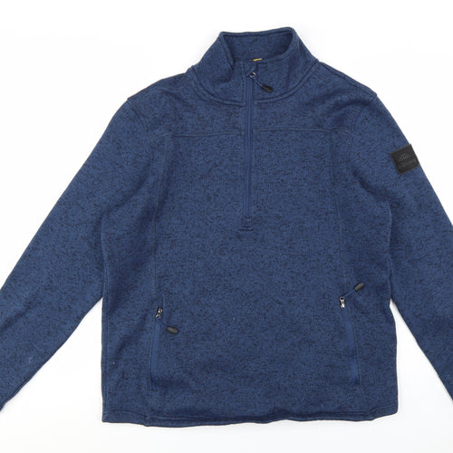 möberg Men's Blue Fleece 1/4 Zip Pullover Sweatshirt Size L