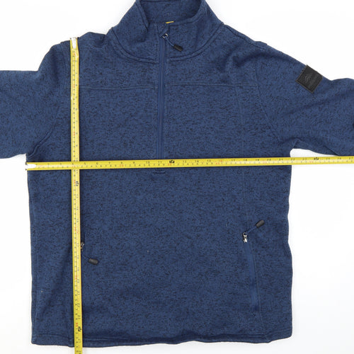 möberg Men's Blue Fleece 1/4 Zip Pullover Sweatshirt Size L