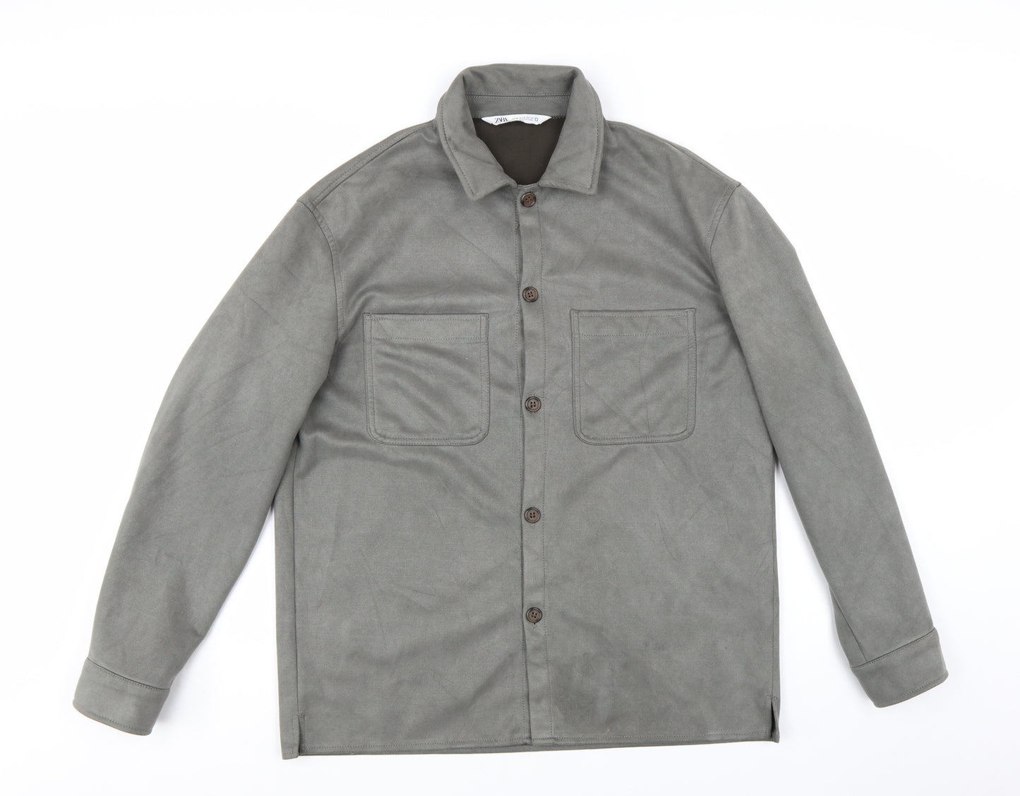 ZARA Men's Grey Casual Cotton Twill Button Jacket M