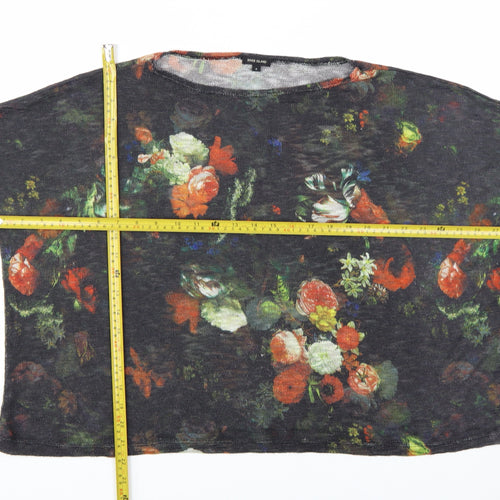 River Island Women's Multicoloured Floral Relaxed Pullover Jumper Size 8