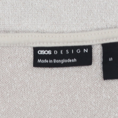 ASOS DESIGN Women’s Beige Sleeveless V-Neck Button Blouse Size S