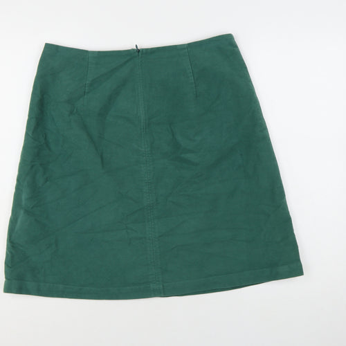 Boden Women Green Size 10 A-Line Cotton Stretch Knee Length Skirt