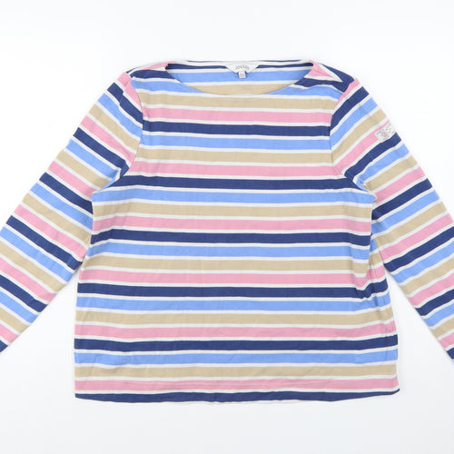Joules Womens Multicoloured Striped Cotton Long Sleeve T-Shirt UK 16