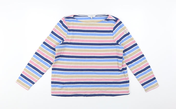 Joules Womens Multicoloured Striped Cotton Long Sleeve T-Shirt UK 16