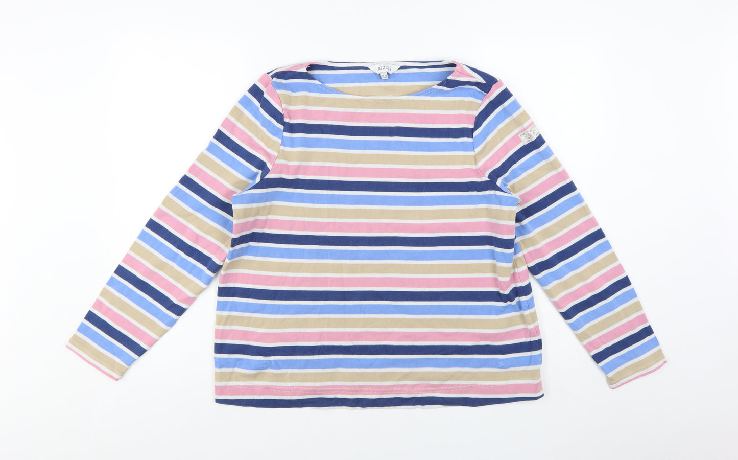 Joules Womens Multicoloured Striped Cotton Long Sleeve T-Shirt UK 16