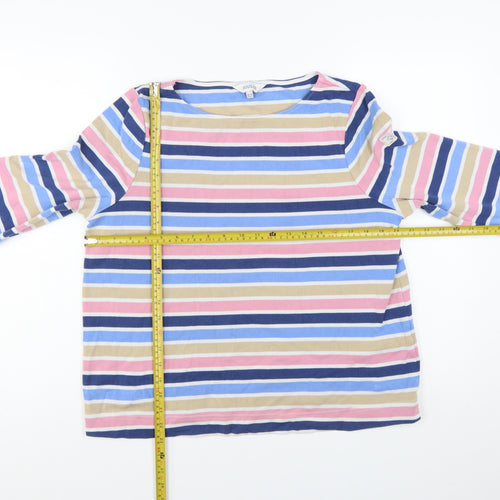 Joules Womens Multicoloured Striped Cotton Long Sleeve T-Shirt UK 16