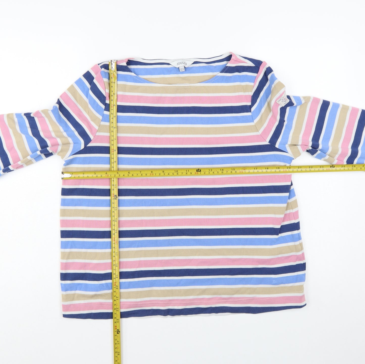 Joules Womens Multicoloured Striped Cotton Long Sleeve T-Shirt UK 16