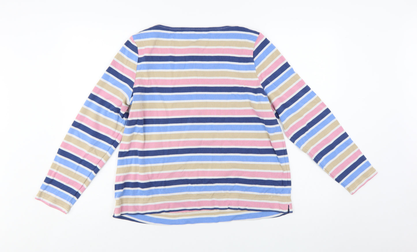 Joules Womens Multicoloured Striped Cotton Long Sleeve T-Shirt UK 16