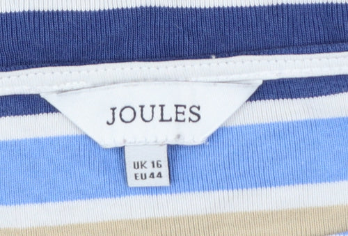 Joules Womens Multicoloured Striped Cotton Long Sleeve T-Shirt UK 16