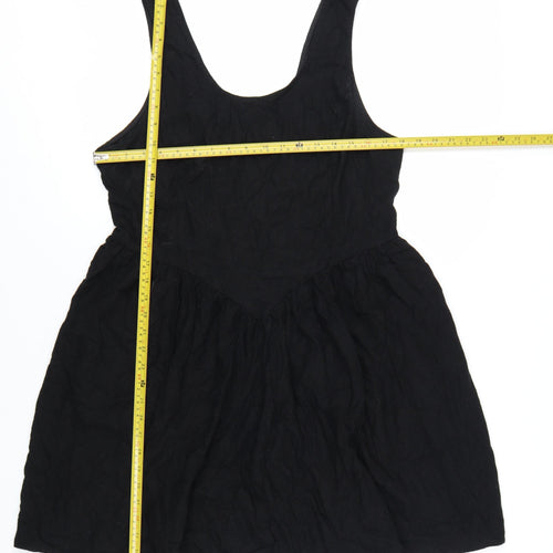 Next Women Black Size 18 Skater Dress Sleeveless Linen Blend