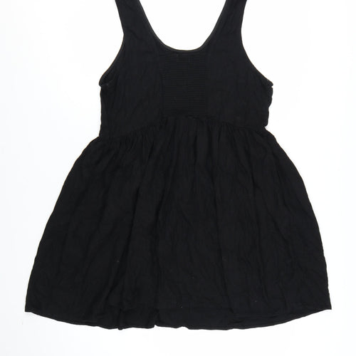 Next Women Black Size 18 Skater Dress Sleeveless Linen Blend