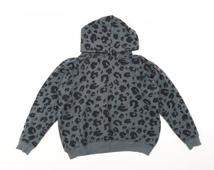 Scamp & Dude Women Grey Black Animal Print Pullover Hoodie Small