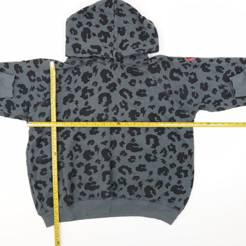 Scamp & Dude Women Grey Black Animal Print Pullover Hoodie Small