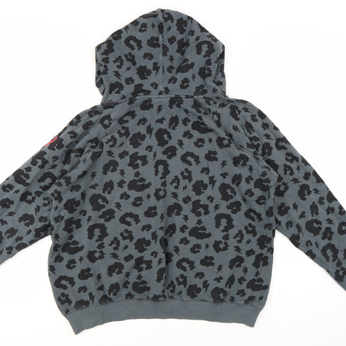 Scamp & Dude Women Grey Black Animal Print Pullover Hoodie Small