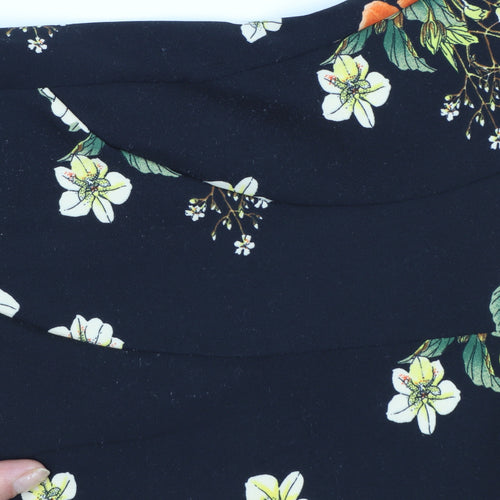 Guess Women's Black Floral Fit & Flare Sleeveless Dress M