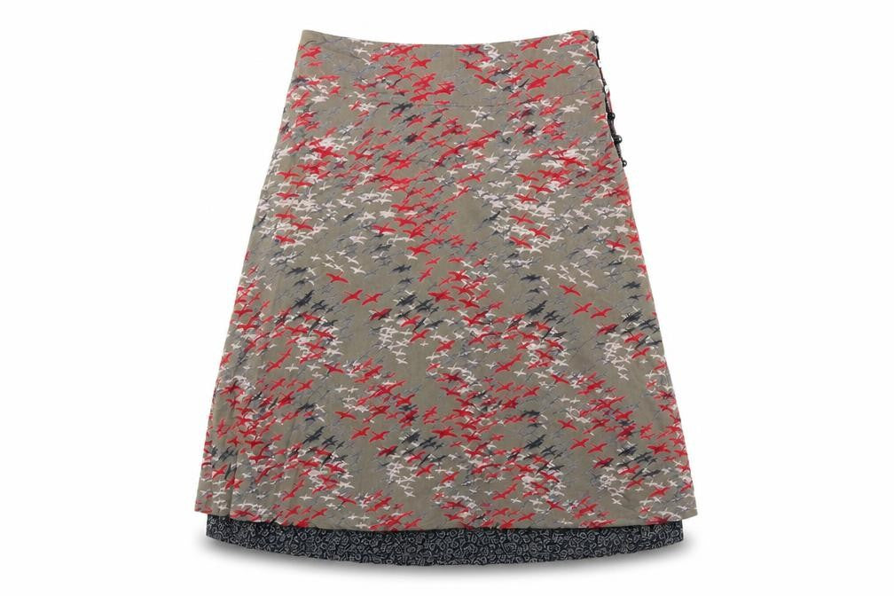 Front view of White Stuff Women's Multicoloured A-Line Viscose Skirt, size 10