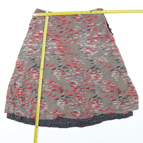 White Stuff Women's Multicoloured A-Line Viscose Skirt Size 10