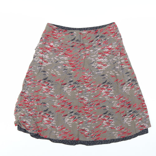 White Stuff Women's Multicoloured A-Line Viscose Skirt Size 10