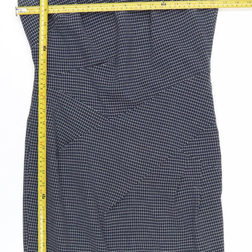 Jasper Conran Women's Blue Geometric Sheath Dress Size 12