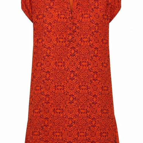 Gap Women’s Orange Cotton Shift Dress S Boho Geometric Pattern