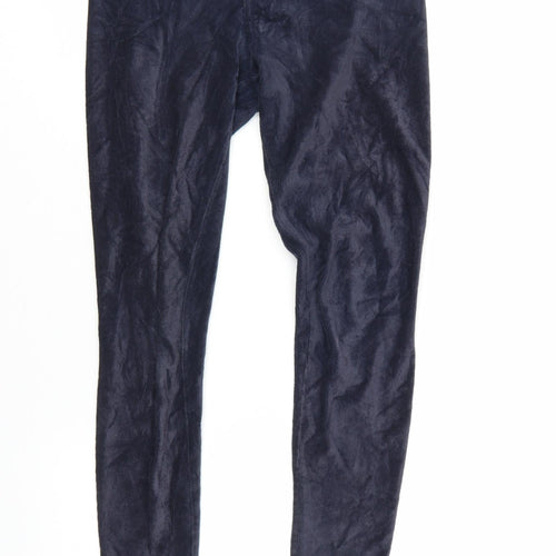Marks and Spencer Women Midnight Blue Velvet Leggings Size 10 Short