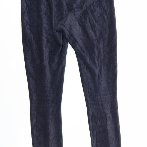 Marks and Spencer Women Midnight Blue Velvet Leggings Size 10 Short