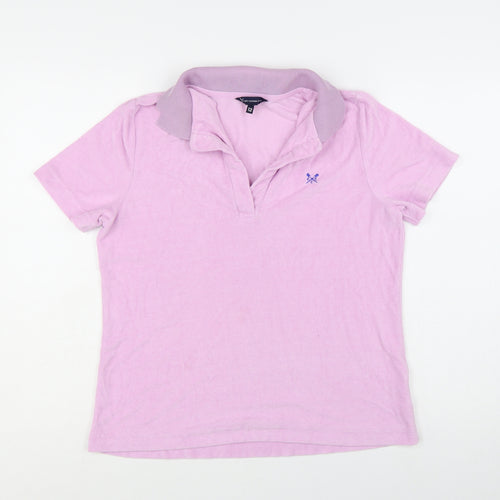 Crew Clothing Company Womens Pink Polo Shirt Size 12 Short Sleeve Cotton Blend