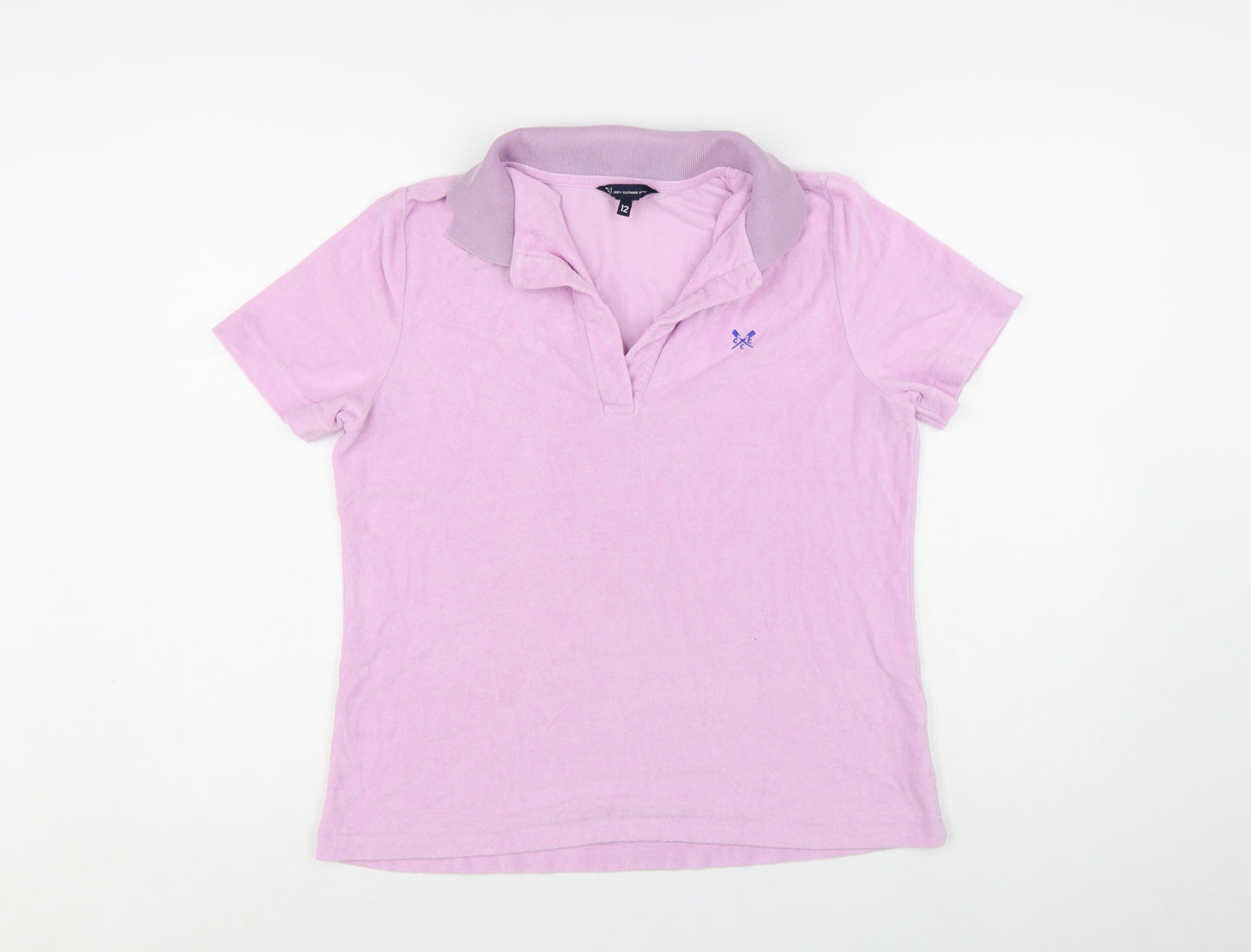 Crew Clothing Company Womens Pink Polo Shirt Size 12 Short Sleeve Cotton Blend