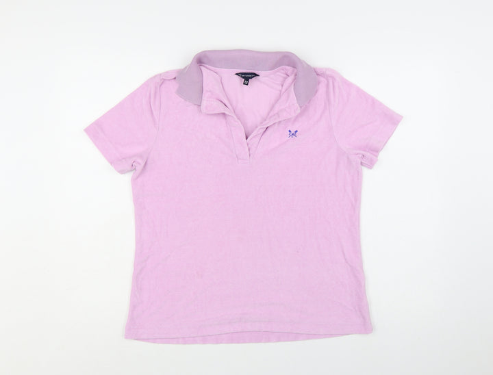 Crew Clothing Company Womens Pink Polo Shirt Size 12 Short Sleeve Cotton Blend