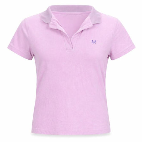 Crew Clothing Company Womens Pink Polo Shirt Size 12 Short Sleeve Cotton Blend